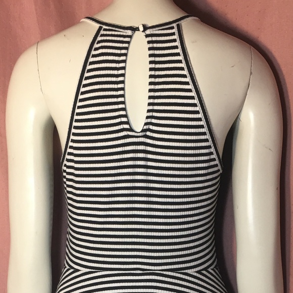 Striped Halter Skater Fit & Flare A-line Dress - Picture 4 of 5